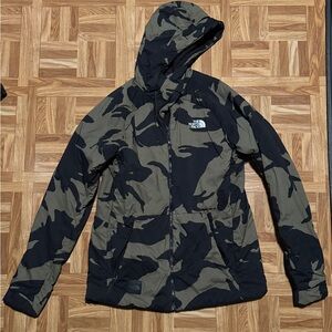 The North Face Black and Green  Camouflage Jacket
